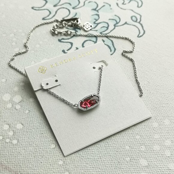 Kendra Scott Elisa Necklace | Berry red glass Silver - Picture 1 of 3